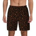 thumbnail image 1 of Kdxio Spooky Pumpkin Face Print Men's Swim Trunks with Compression Liner 7 Inch Inseam Quick Dry Swim Shorts, 1 of 5