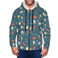thumbnail image 1 of Kdxio Sports Ball Print Men Hoodies Casual Hoodies for Men with Zip Pockets Full Zip Long Sleeve Sweatshirt Sports Hooded Jacket-Small, 1 of 5