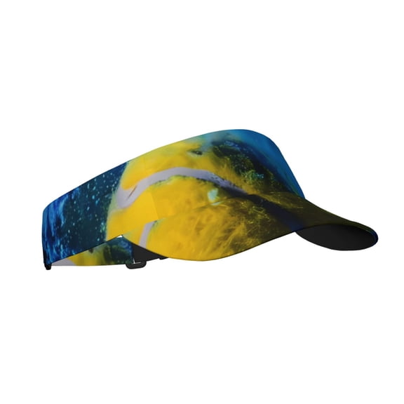 Kdxio Sports Tennis Ball Print Sun Visor Hat Golf Visor Adjustable Velcro Outdoor Sports Cap for Men Women