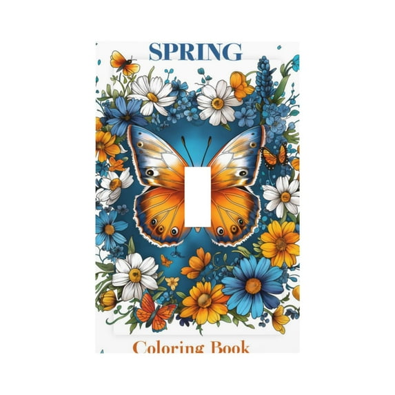 Kdxio Spring Butterfly Flowers Decorator Light Switch or Receptacle Outlet Wall Plate Decorator Wall Plate Child Safe Outlet Cover-Style T