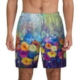 thumbnail image 1 of Kdxio Spring Flower Seasonal Print Men'S Swim Trunks With Compression Liner 7 Inch Inseam Quick Dry Swim Shorts, 1 of 7