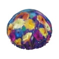 thumbnail image 1 of Kdxio Spring Flower Seasonal Print Shower Cap for Women,Elastic and Reusable,Double Waterproof Layers Bathing Hat, 1 of 9