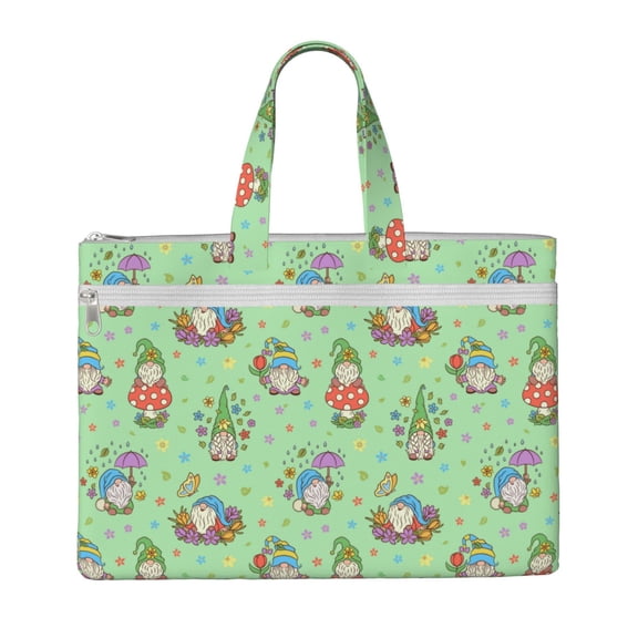 Kdxio Spring Gnome File Tote Document Bag Business Briefcase Bag Document Organizer Tote Briefcase for Letter A4 Files Business Teacher Office Bag