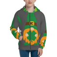thumbnail image 1 of Kdxio Spring St Patrick’S Day Irish Gnomes Pattern Kids Boys Girls Zip Up Hoodie 3D Printed Hooded Sweatshirt Hoody Coat with Pocket 7-12 Y-Small, 1 of 6