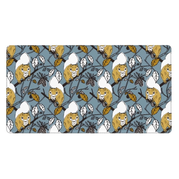 Kdxio Squirrel And Leaves Print Large Gaming Mouse Pad,Non-Slip Base,Water Resist Keyboard Pad for Gamer,Office & Home,29.5 x 15.8 in