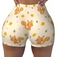 thumbnail image 1 of Kdxio Squirrel And Leaves Print Workout Shorts for Women Seamless Soft Smooth Gym Yoga Scrunch Active Shorts, 1 of 9