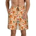 thumbnail image 1 of Kdxio Squirrel And Mushroom Pattern Mens Casual Shorts - Drawstring Summer Beach Sports Shorts for Men, 1 of 9