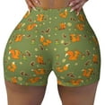 thumbnail image 1 of Kdxio Squirrel And Nuts Print Workout Shorts for Women Seamless Soft Smooth Gym Yoga Scrunch Active Shorts, 1 of 9