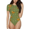thumbnail image 1 of Kdxio Squirrel And Nuts for Women's Short-Sleeved Onesie Stylish Round Neck Pajamas Bodysuit Jumpsuit Nightwear-Small, 1 of 7