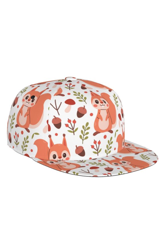 Squirrel And Print Snapback Hat for Men Women,Adjustable Baseball Cap