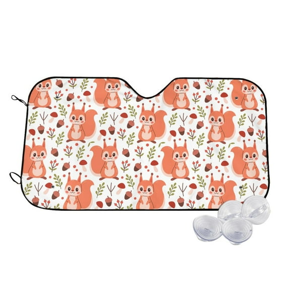 Kdxio Squirrel And Print Windshield Sun Shade,UV Rays and Sun Heat Protection,Sunshade for Car Windshield,Car Shade Front Windshield - Medium