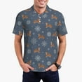thumbnail image 1 of Kdxio Squirrel And Snowflakes Print Men's Short Sleeve Polo Shirt,Midweight Men's Shirt, 1 of 6
