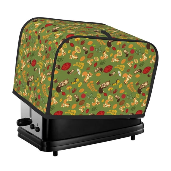 Kdxio Squirrel And Fox In The Forest Print Toaster Cover Bread Machine Cover Fits for Most Standard 2 Slice Toasters,Keep Toaster Free From Dust And Fingerprint Oven Dustproof Cover