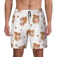 thumbnail image 1 of Kdxio Squirrel Giving A Gift Print Men's Swim Trunks with Compression Liner 7 Inch Inseam Quick Dry Swim Shorts, 1 of 7