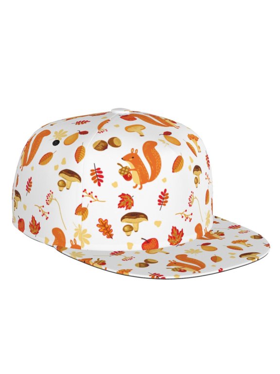 Squirrel InThe Forest3 Print Snapback Hat for Men Women,Adjustable Baseball Cap
