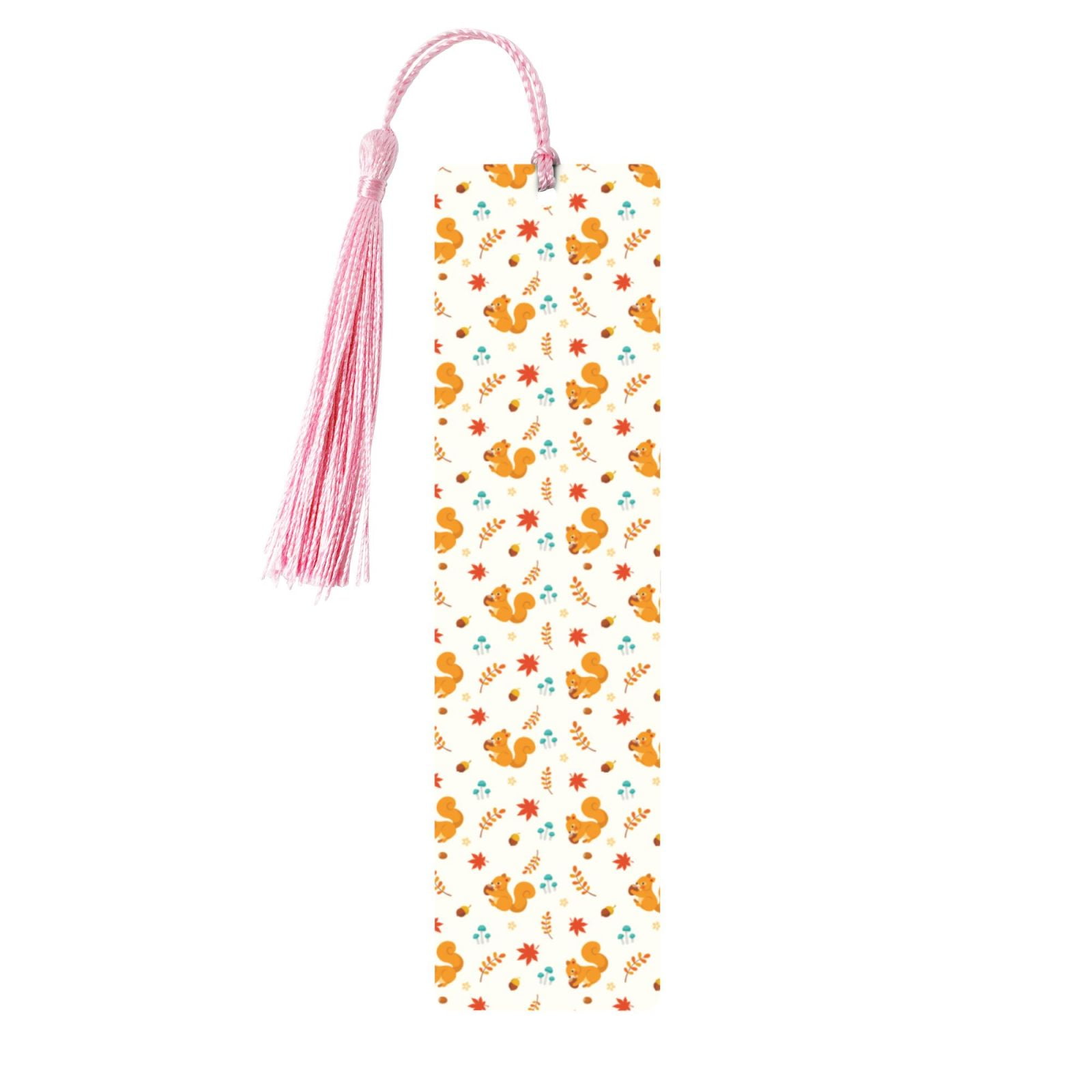 Kdxio Squirrel Maple Leaves And Nuts Print Metal Tassel Bookmarks ...
