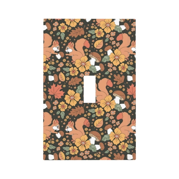 Kdxio Squirrel Mushroom Yellow Flower Decorator Light Switch or Receptacle Outlet Wall Plate Decorator Wall Plate Child Safe Outlet Cover-Style T