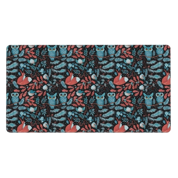 Kdxio Squirrel Owl Autumn Maple Leaves Print Large Gaming Mouse Pad,Non-Slip Base,Water Resist Keyboard Pad for Gamer,Office & Home,29.5 x 15.8 in