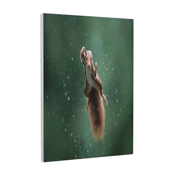 Kdxio Squirrel Pattern Canvas Wall Art 12x16 Inches - Waterproof HD Print Solid Wood Frame for Living Room & Bathroom,Vertical