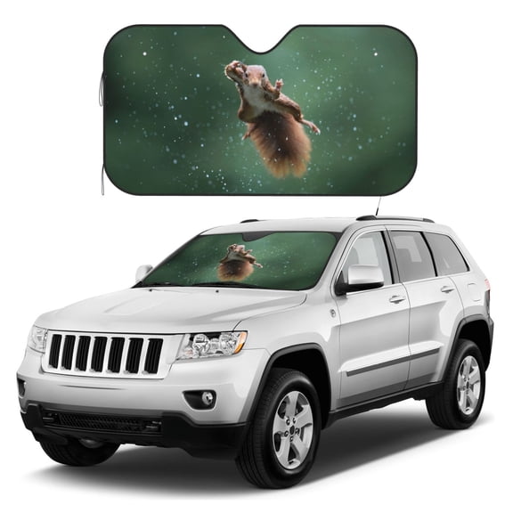 Kdxio Squirrel Print Windshield Sun Shade, Foldable Sun Blocker for Car,Truck,SUV Automotive Interior Sun Protection,Reflective Shade for Front Windshield(Small)