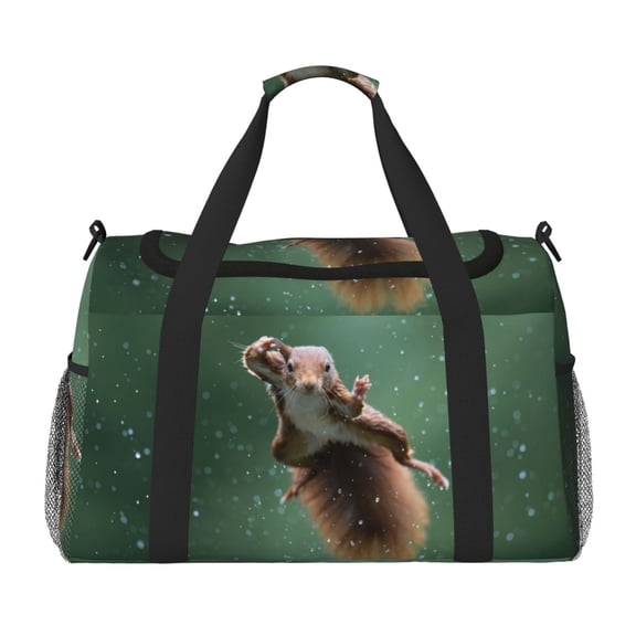 Kdxio Squirrel Travel Duffel Bag Gym Bag Weekender Travel Bag Gym Bag for Women &Men Airplane Travel Essentials for Flying