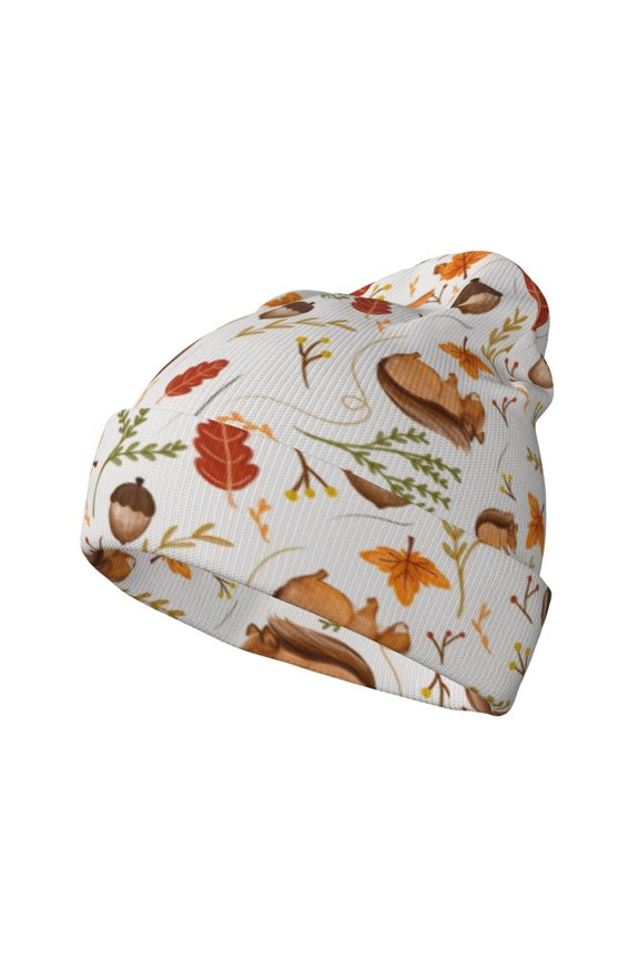 Squirrel Winter Beanie for Men Women Beanie Knit Hat Cuffed Cap Beanie Knit Chunky Snow Cap