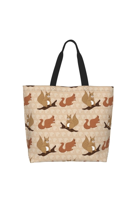 Squirrel nut backgrounds Casual Tote Bags Women Big Capacity Shoulder Bag for Women Travel Shoulder Bags Handbags