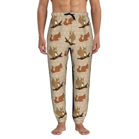 Kdxio Squirrel nut backgrounds Pattern Joggers,Sweatpants for Men with Pockets-XX-Large