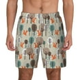 thumbnail image 1 of Kdxio Squirrels And Trees Print Men'S Swim Trunks With Compression Liner 7 Inch Inseam Quick Dry Swim Shorts, 1 of 7