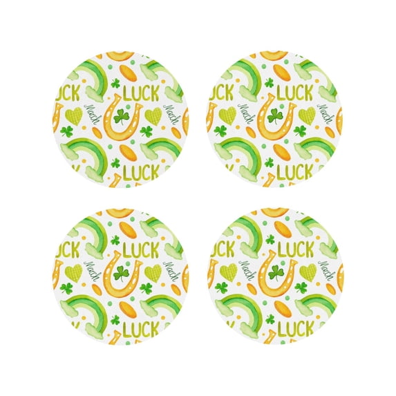 Kdxio St Patrick'S Day1 Funny Coasters,4 Pcs Leather Coasters,Housewarming Gifts,Protect Furniture From Water Marks Scratch And Damage