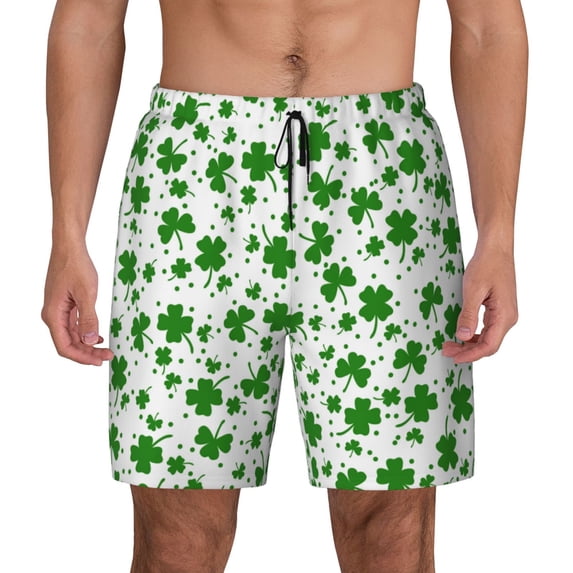 Kdxio St Patrick'S Day4 Print Men'S Swim Trunks With Compression Liner 7 Inch Inseam Quick Dry Swim Shorts