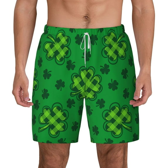 Kdxio St Patrick'S Day5 Print Men'S Swim Trunks With Compression Liner 7 Inch Inseam Quick Dry Swim Shorts