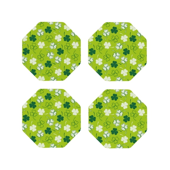Kdxio St Patrick'S Day7 Funny Coasters,4 Pcs Leather Coasters,Housewarming Gifts,Protect Furniture From Water Marks Scratch And Damage