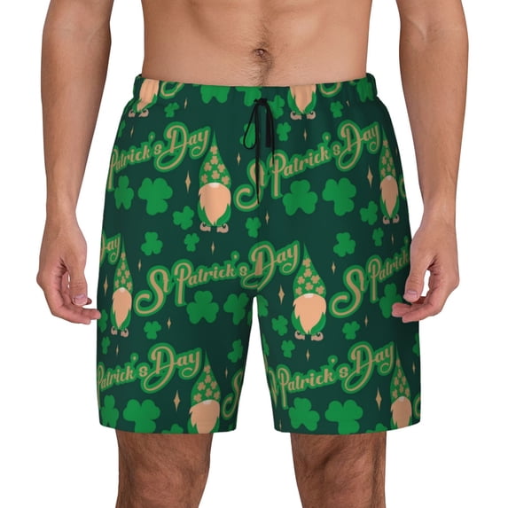 Kdxio St Patrick'S Day9 Print Men'S Swim Trunks With Compression Liner 7 Inch Inseam Quick Dry Swim Shorts
