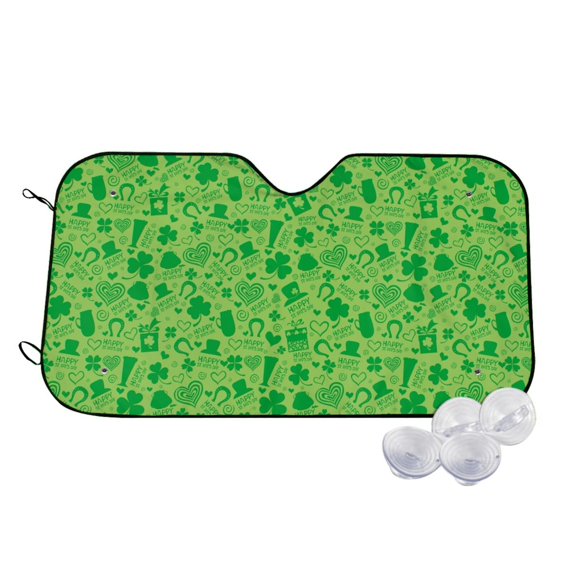 Kdxio St Patrick's Day Print Windshield Sun Shade,UV Rays and Sun Heat Protection,Sunshade for Car Windshield,Car Shade Front Windshield - Medium
