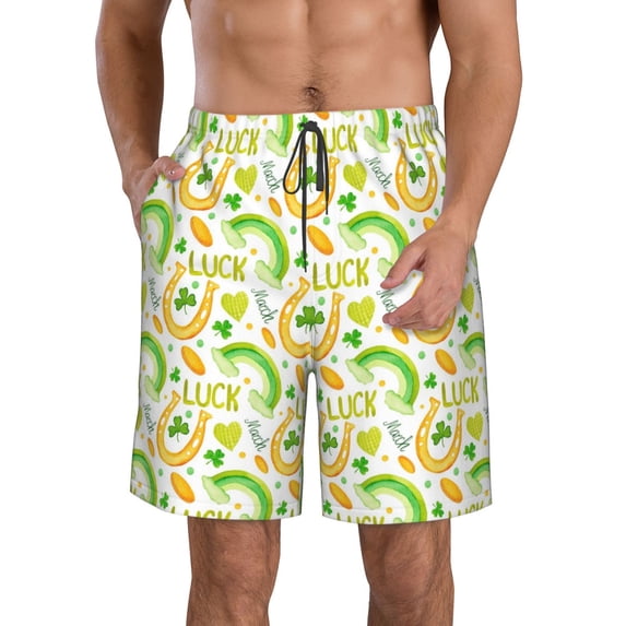 Kdxio St Patrick's Day1 Pattern Mens Casual Shorts - Drawstring Summer Beach Sports Shorts for Men