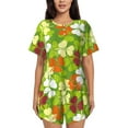 thumbnail image 1 of Kdxio St. Patrick's Day3 Print Pajamas Sets for Women Short-Sleeved Pjs with Lounge Shorts Two Piece Sleepwear S-4XL, 1 of 8