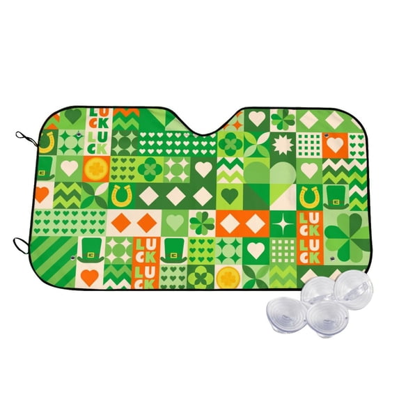 Kdxio St Patrick's Day6 Print Windshield Sun Shade,UV Rays and Sun Heat Protection,Sunshade for Car Windshield,Car Shade Front Windshield - Medium