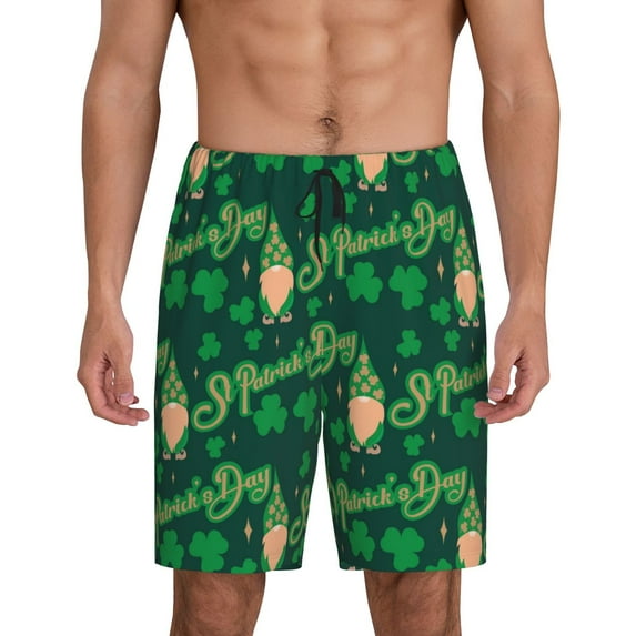 Kdxio St Patrick's Day9 Print Mens Sleep Shorts Bottoms Soft Comfy Pajama Wear Pants with Drawstring Pockets