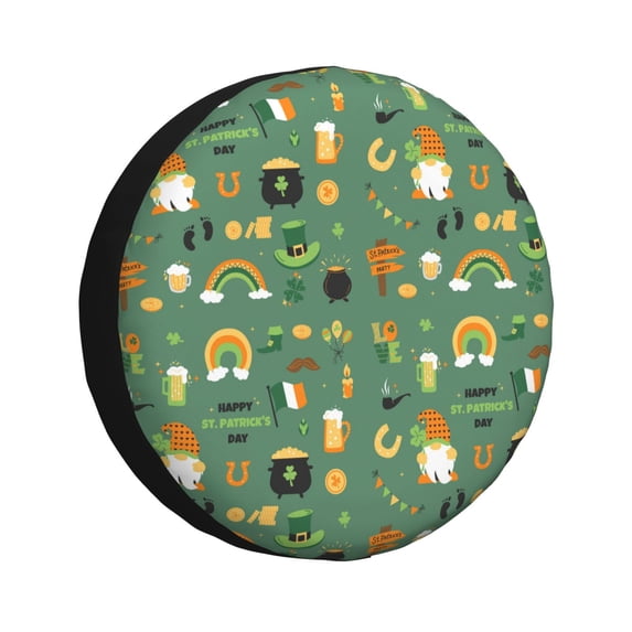 Kdxio St. Patrick's day Tire Cover Wheel Protectors Tyre Covers Weatherproof Wheel Covers Universal Fit for Trailer Rv SUV Truck Camper Travel Trailers-15 inch