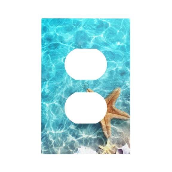 Kdxio Starfish And Seashell On The Beach 1 Decorator Light Switch or Receptacle Outlet Wall Plate Decorator Wall Plate Child Safe Outlet Cover-Style S