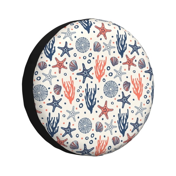 Kdxio Starfish Shell for Tire Cover Wheel Protectors Tyre Covers Weatherproof Wheel Covers Universal Fit for Trailer Rv SUV Truck Camper Travel Trailers 15 inch