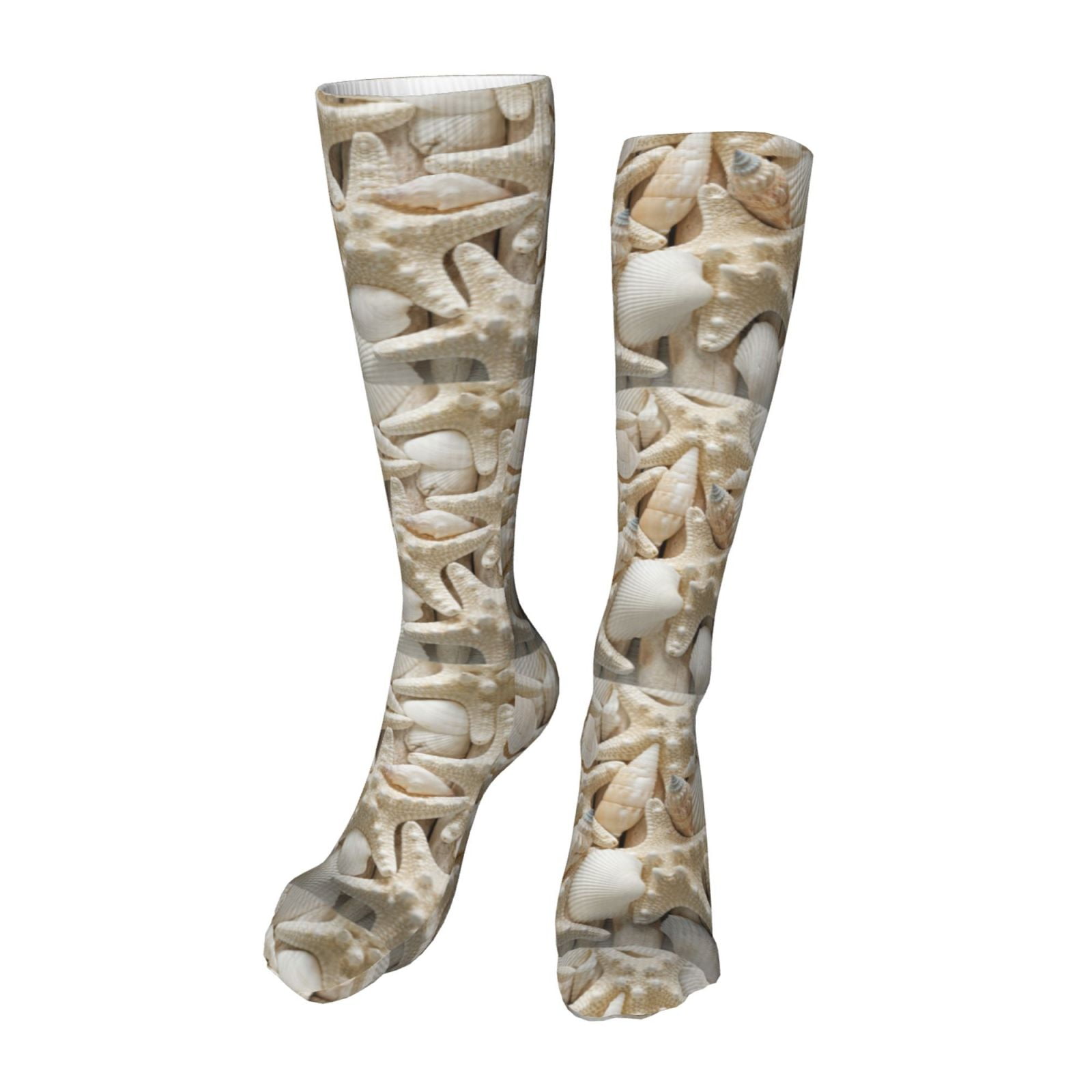Kdxio Starfish and Sea Shells Funny Silky Novelty Funky Long Knee High ...