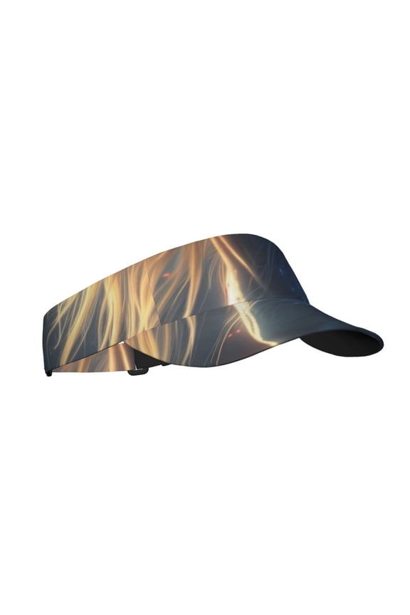 Starry Light White Horse Print Sun Visor Hat Golf Visor Adjustable Velcro Outdoor Sports Cap for Men Women