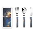 thumbnail image 1 of Kdxio Starry Light White Horse Toddler Utensils Set - Kids Silverware Set, Set Kids Utensils Set with Case for Preschooler Children, 1 of 8