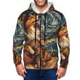 thumbnail image 1 of Kdxio Starry Night Guitar Dog Print Men Hoodies Casual Hoodies for Men with Zip Pockets Full Zip Long Sleeve Sweatshirt Sports Hooded Jacket-Small, 1 of 5