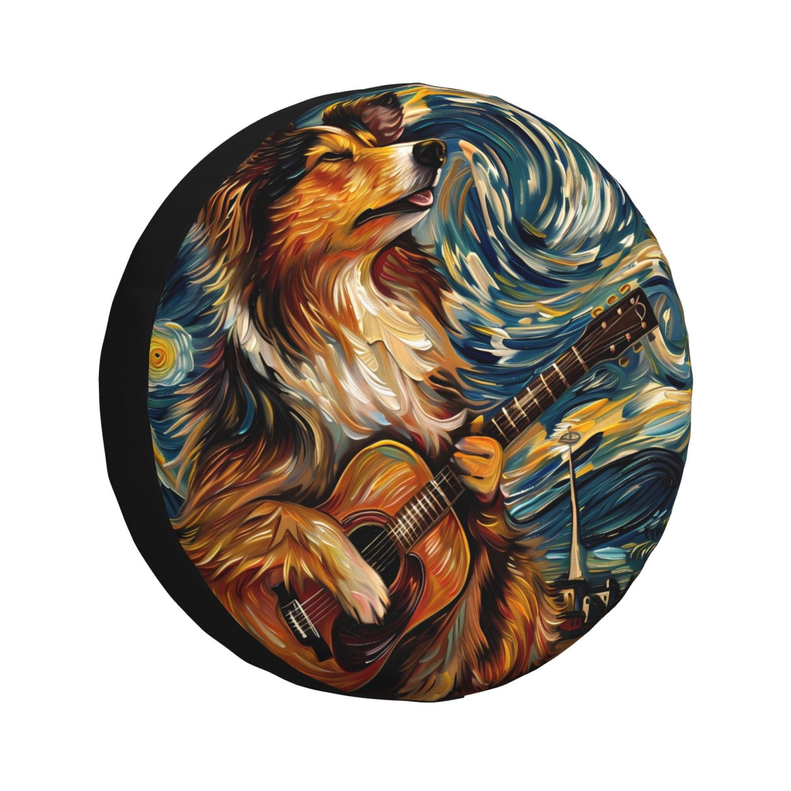 Kdxio Starry Night Guitar Dog for Tire Cover Wheel Protectors Tyre