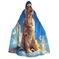 thumbnail image 1 of Kdxio Starry Sky Cloud Dog Print Hooded Cloak Unisex Cloak with Hood Halloween Christmas Cape Cosplay Costume, 1 of 1
