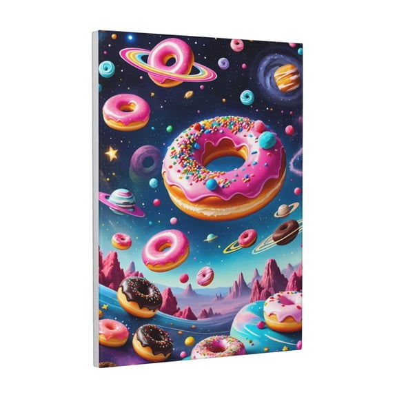 Kdxio Starry Sky Colorful Donut Pattern Canvas Wall Art 12x16 Inches - Waterproof HD Print Solid Wood Frame for Living Room & Bathroom,Vertical