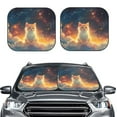 thumbnail image 1 of Kdxio Starry Sky Constellation Cat Print 2-Piece Sun Shade Front Windshield - Foldable Car Front Window Sunshades for Most Sedans SUV Truck, 1 of 6